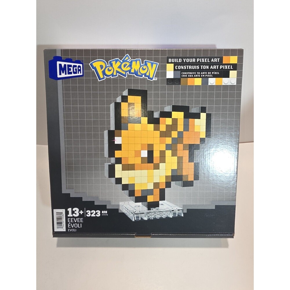 MEGA Pokemon Eevee 323 Piece Building Set Containing 1 Pixelated Retro Figure...